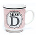 Miss D Pink and White Spot Alphabet Mug Mugs FabFinds   