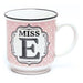 Miss E Pink and White Spot Alphabet Mug Mugs FabFinds   