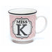 Miss K Pink and White Spot Alphabet Mug Mugs FabFinds   