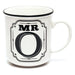 Mr O White and Black Alphabet Mug Mugs FabFinds   