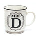 Mrs D White and Black Alphabet Mug Mugs FabFinds   