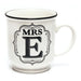 Mrs E White and Black Alphabet Mug Mugs FabFinds   