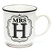 Mrs H White and Black Alphabet Mug Mugs FabFinds   