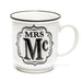 Mrs MC White and Black Alphabet Mug Mugs FabFinds   