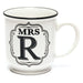 Mrs R White and Black Alphabet Mug Mugs FabFinds   