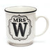 Mrs W White and Black Alphabet Mug Mugs FabFinds   