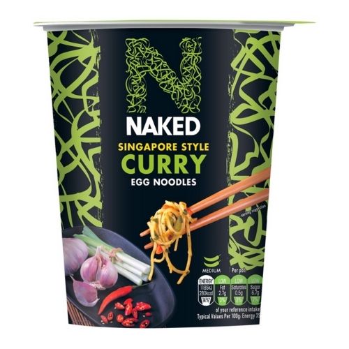 Naked Singapore Style Curry Egg Instant Noodles Pot 78g Pasta, Rice & Noodles Naked   
