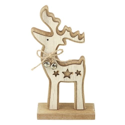 Handmade Natural Wooden Reindeer Christmas Decoration Christmas Festive Decorations FabFinds   