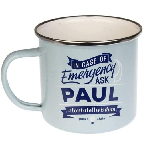 Enamel Personalised Coffee Mug Paul Mugs FabFinds   