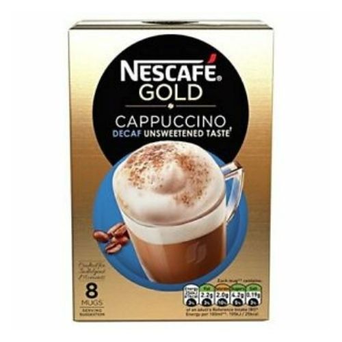 Nescafe Decaf Unsweetened Cappuccino Instant Coffee 8 x Sachets Coffee Nescafé   