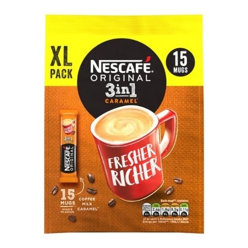 Nescafe Original Caramel 3in1 Instant Coffee Sticks 15 Pack Coffee Nescafé   