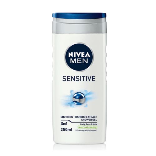 Nivea Men 3 in 1 Sensitive Shower Gel 250ml Shower Gel & Body Wash nivea   