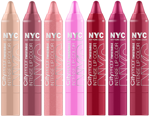 NYC City Proof Twistable Intense Lip Colour Crayons Lip Pencil nyc colour cosmetics   