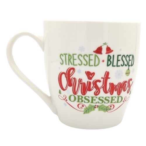 Christmas Obsessed Mug Slogan Mugs FabFinds   