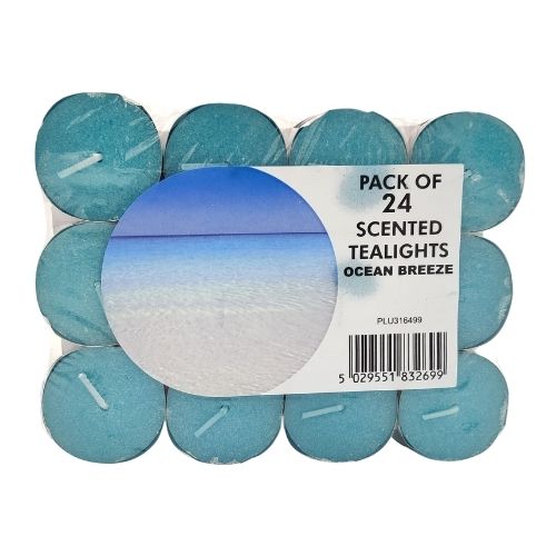 Ocean Breeze Scented Tealights Pack of 24's Candles FabFinds   