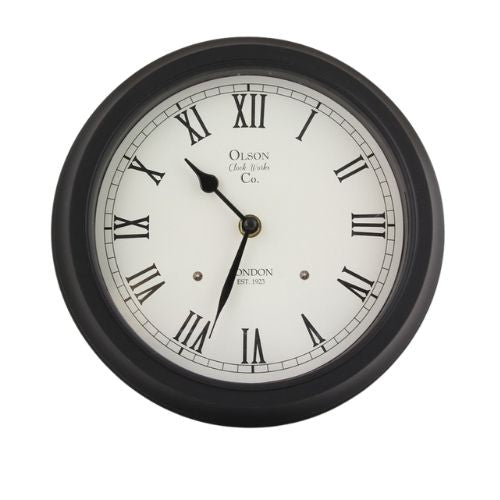 Olson Clock Works Co. Vintage Style Clock 23cm Clocks FabFinds   
