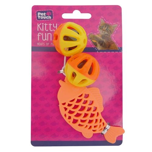 Pet Touch Kitty Rattle Cat Toy Assorted Colours Cat Toys Pet Touch Orange  