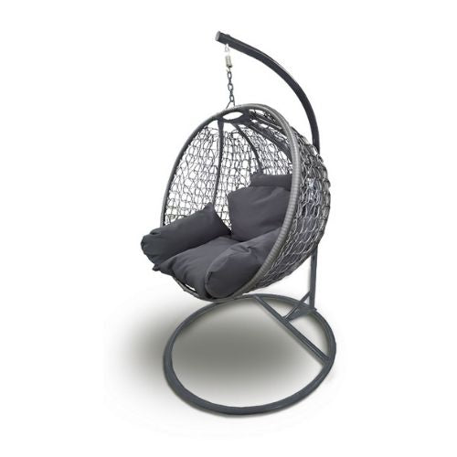 Orlando Grey Hanging Egg Chair 193cm Garden Decor FabFinds   