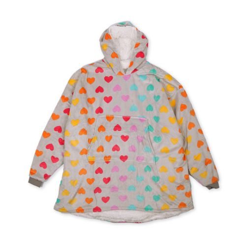 Ultra Plush Oversized Blanket Hoodie Assorted Styles Throws & Blankets Love to Laze Multicoloured Heart print  