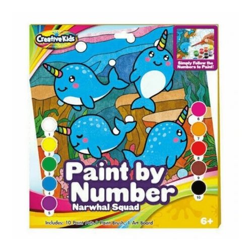 Creative Kids Paint By Number Narwhal Squad Kids Stationery Creative Kids   