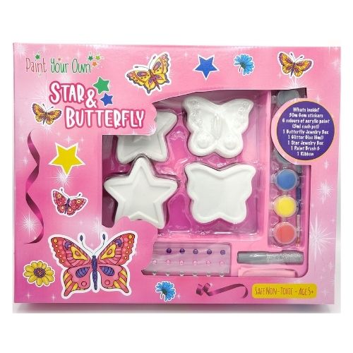 Paint Your Own Star and Butterfly Jewerly Box Kit Arts & Crafts FabFinds   