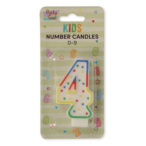 Party Time Kids Number Birthday Candles 0-9 Birthday Candles PS Imports No.4  