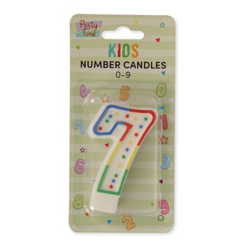 Party Time Kids Number Birthday Candles 0-9 Birthday Candles PS Imports No.7  