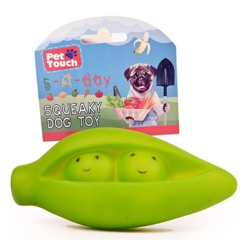 Smiley Squeaky Fruit n' Veg Dog Toys Assorted Designs Dog Toys Pet Touch Two Peas in a Pod  