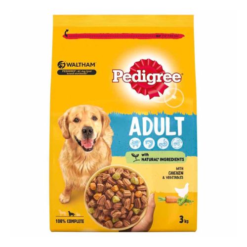 Pedigree Chicken And Vegetables Complete Adult Dry Dog Food 3kg Dog Food Pedigree   