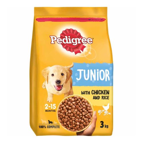 Pedigree Puppy Chicken And Rice Complete Dry Food 3kg Dog Food Pedigree   