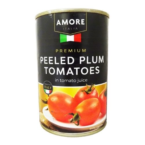 Amore Peeled Plum Premium Tomatoes Can 400g x 2 for £1 Tins & Cans Amore   