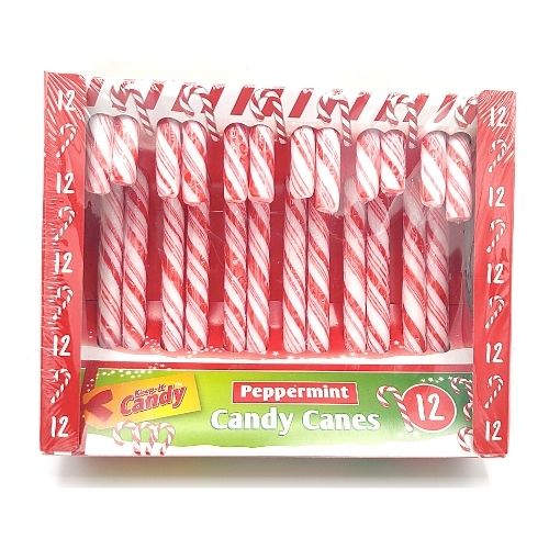 Peppermint Christmas Candy Canes 12 Pack Christmas Baubles, Ornaments & Tinsel Keep-it Candy   