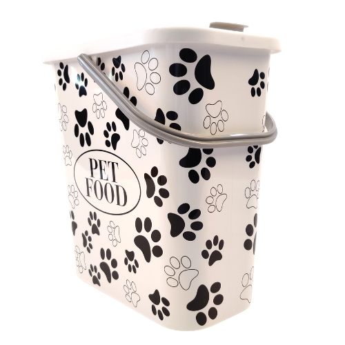The Pet Hut Food Storage White Black Paw Container Petcare The Pet Hut   