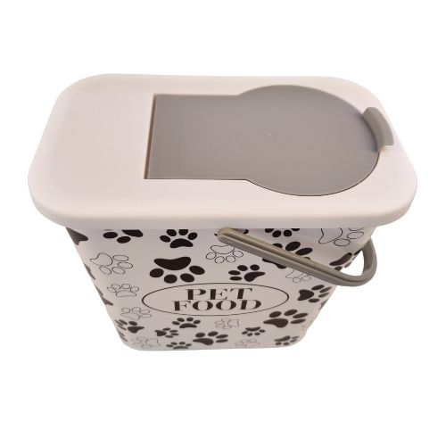 Shop Online The Pet Hut Food Storage White Black Paw Container