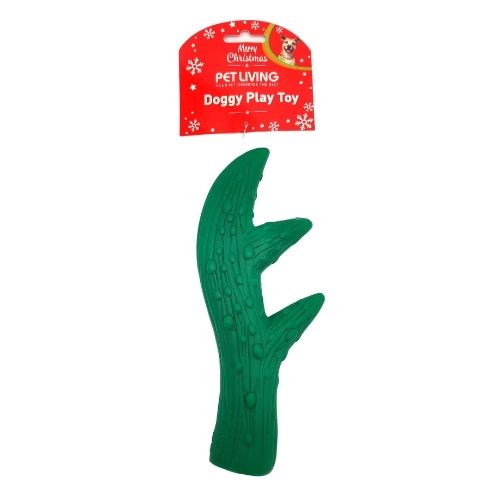 Pet Living Christmas Squeak Antler Doggy Toy - Assorted Colours Christmas Gifts for Dogs Pet Living Green  