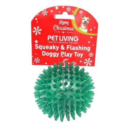 Pet Living Squeaky and Flashing Doggy Play Toy Ball Christmas Gifts for Dogs FabFinds   