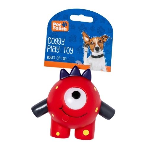 Pet Touch Squeaky Alien Dog Toy Assorted Colours Dog Toys Pet Touch Red  
