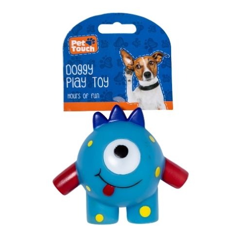 Pet Touch Squeaky Alien Dog Toy Assorted Colours Dog Toys Pet Touch Blue  