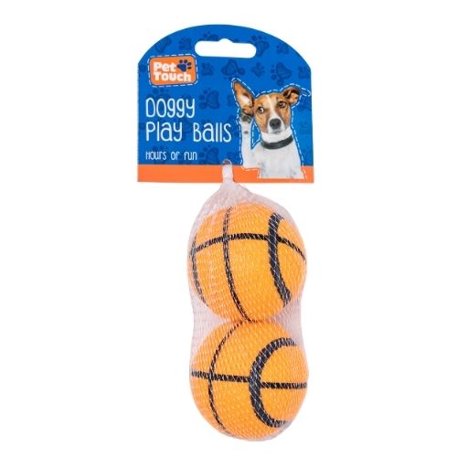 Pet Touch Doggy Play Balls Assorted Designs Dog Toys Pet Touch Basketball  