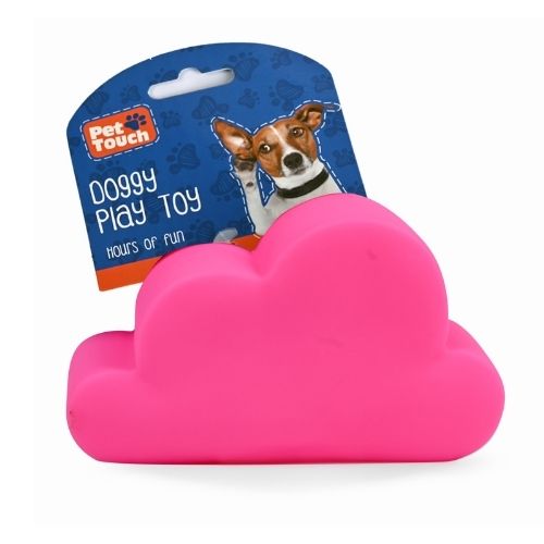 Squeaky Colourful Cloud Dog Toy Assorted Shades Dog Toys Pet Touch Popping Pink Cloud  