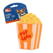 Popcorn Squeaky Toy Assorted Colours Dog Toys FabFinds Orange  