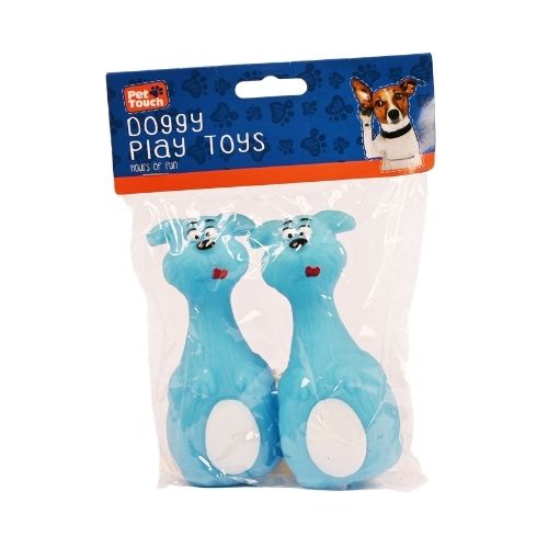 Squeaky Doggy Animal Pet Toy 2 Pack Dog Toys Pet Touch Blue  