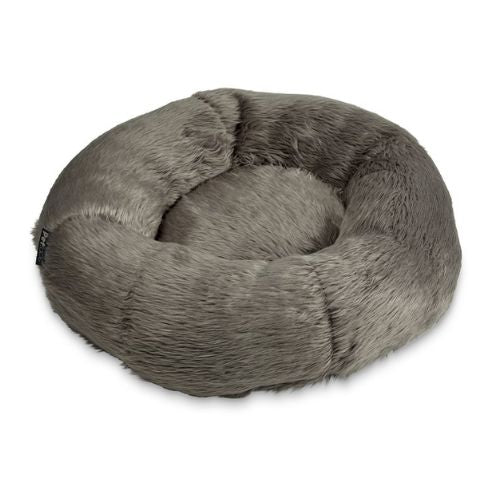 Petface Luxury Charcoal Faux Fur Donut Pet Bed Dog Beds Petface   
