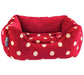 Petface Red & Cream Polka Dot Plush Dog Bed Medium Dog Beds Petface   