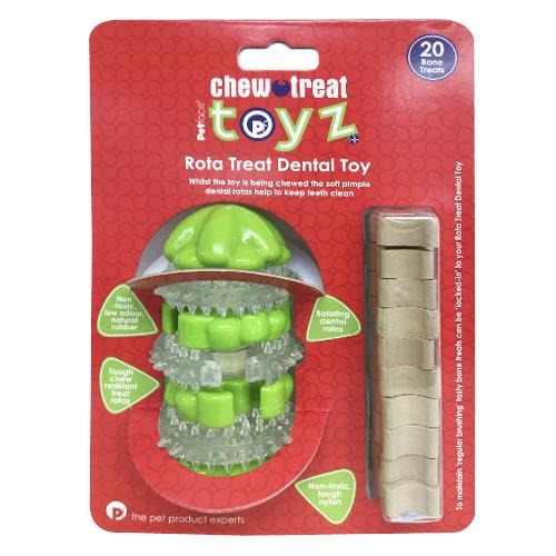 PetFace Toyz Rota Dental Treat Dispenser + 20 Bone Treats Dog Toys Pet Face   