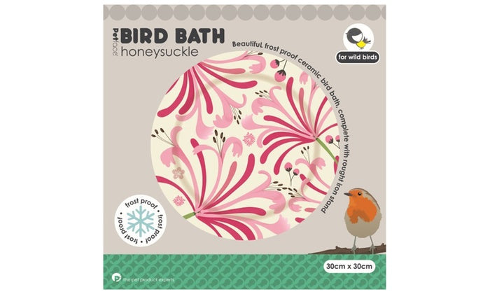 Petface Ceramic Garden Wild Bird Bath Honeysuckle Bird Baths Petface   