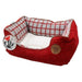 Petface Red Jumbo Cord Window Pane Dog Bed Square - Assorted Dog Beds Petface Small  