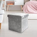 Grey Crushed Velvet Storage Ottoman Box With Lid Storage Boxes Home Collection   