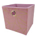 Home Collection Velvet Geometric Pattern Storage Box Storage Boxes FabFinds Pink & Gold  