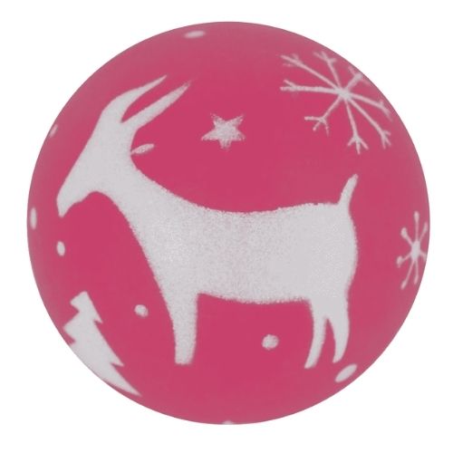 Cupid & Comet Festive Rubber Doggy Ball Toy Dog Toys Rosewood Pink Reindeer  